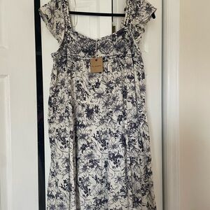 Blu Pepper Floral Print Dress with Ruffled Cap Sleeves